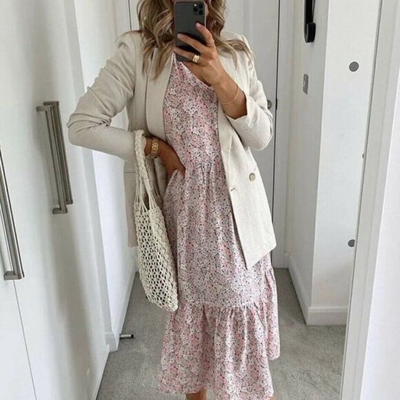 Puff sleeves floral dress H&M. New - Picture 1 of 13